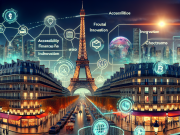 „Discover Venga’s Crypto Innovation at Paris Blockchain 2025“ A futuristic scene of Paris during the Paris Blockchain Week 2025, featuring digital finance elements and crypto symbols, with an emphasis on accessibility and innovation, showcasing a vibrant cityscape blending traditional architecture with modern digital overlays, representing Venga’s vision in the evolving crypto landscape.