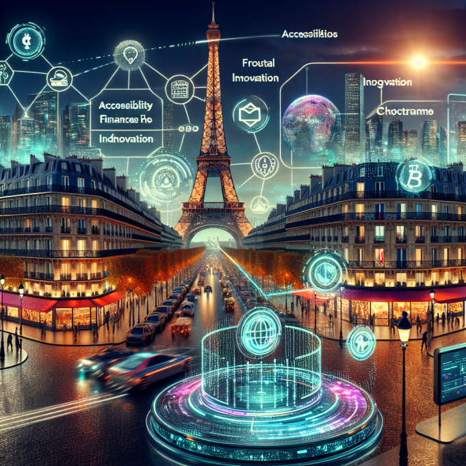 featured-image A futuristic city skyline illuminated by digital displays, featuring giant Bitcoin symbols and vibrant graphs showing ascending trends. In the foreground, diverse groups of people and robots engaging in financial transactions using smartphones and holograms, symbolizing institutional investments and global adoption. A digital gold bar representing Bitcoin's value shines brightly, overshadowing traditional market elements like gold coins.