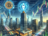 „SharpLink Gaming: Leading Ethereum’s Corporate Surge“ A futuristic cityscape blending elements of high-tech gaming and cryptocurrency, featuring an imposing skyscraper with the SharpLink Gaming logo illuminated atop. In the foreground, oversized Ethereum coins and digital graphs represent market dynamics, while a bustling city street below signifies vibrant market activity. The color scheme incorporates sharp blues, greens, and golds, evoking a sense of innovation and financial prowess.
